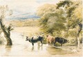 Cattle Crossing A Stream - John Linnell