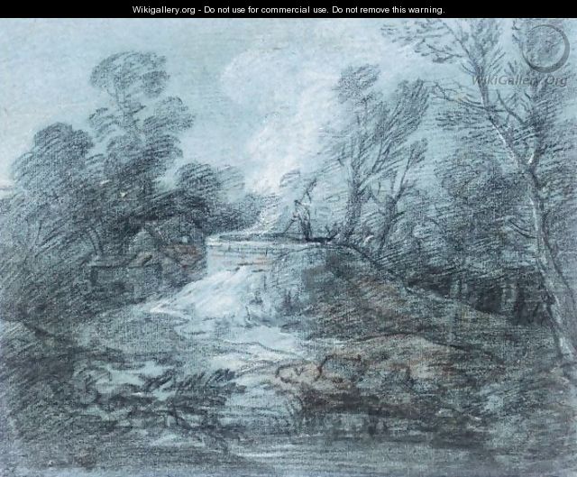 Wooded Landscape With Figure, Lime Kiln And Farm Building - Thomas Gainsborough