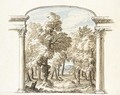 A Classical Landscape Seen Through An Arch - Sir James Thornhill