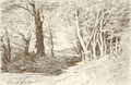 A Track In A Wooded Landscape - Henri-Joseph Harpignies