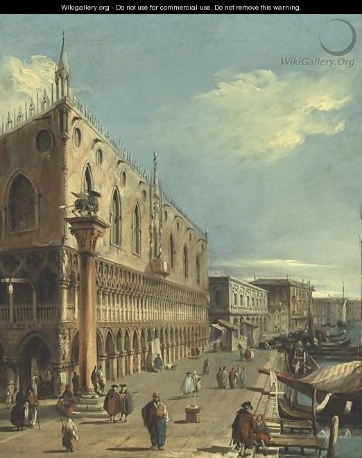 View Of The Palazzo Ducale And The Riva Degli Schiavoni, Venice - Venetian School