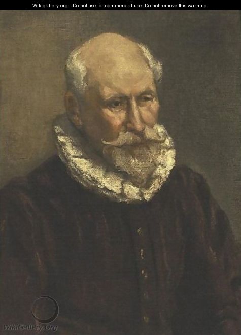 Portrait Of An Old Man, Bust Length, Wearing A Ruff Collar - (after) El Greco (Domenikos Theotokopoulos)
