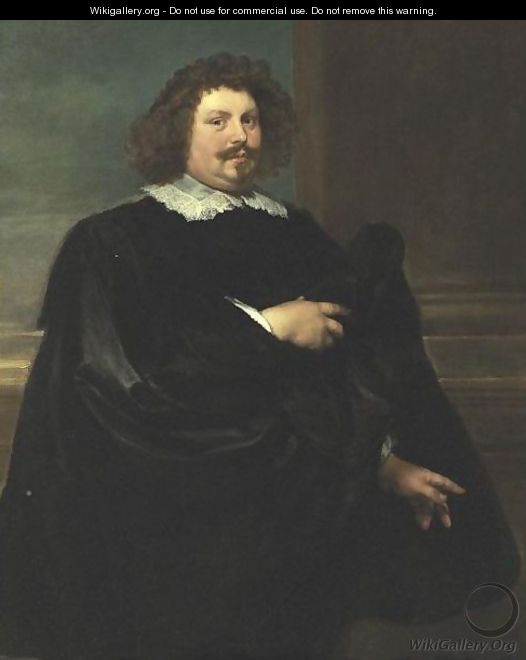 Portrait Of A Gentleman In Black - (after) Lucas The Younger Franchoys