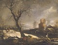 Winter Landscape With A Wood Cutter - Marco Ricci