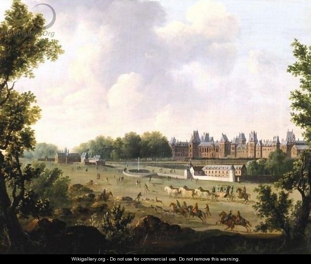 A View Of The Royal Palace Of Fontainebleau - (after) Hendrik Frans De Cort