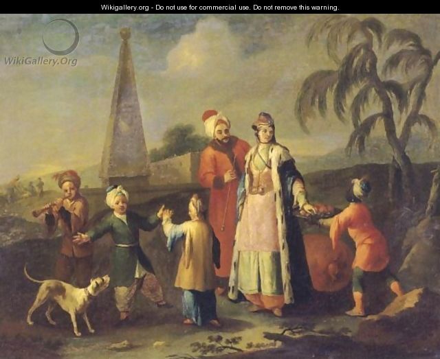 A European Family In The Levant - (after) Etienne Liotard