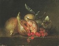 Still Life With Figs And Red Currants - Jean-Baptiste Oudry
