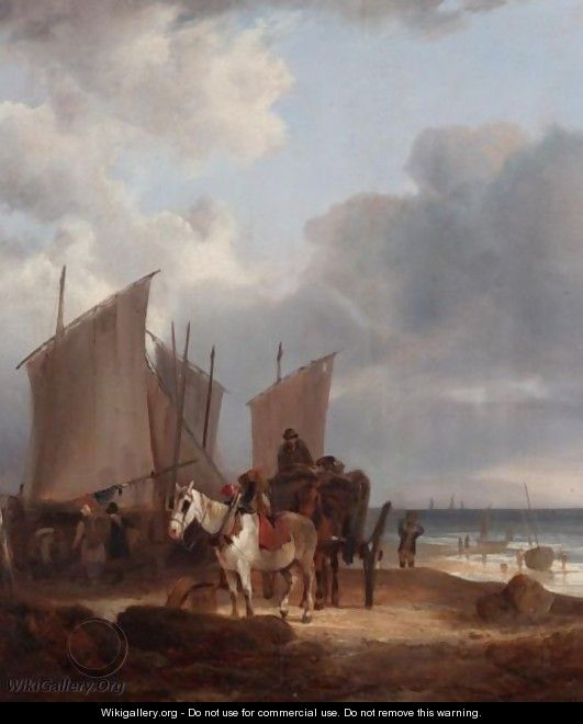 Loading Fish, Near Southampton - (after) William Joseph Shayer