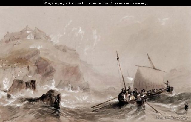 Approaching The Headland In Choppy Seas - John Wilson Carmichael