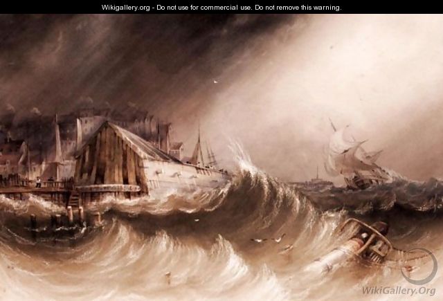 Stormy Coastal Scene - Henry Barlow Carter