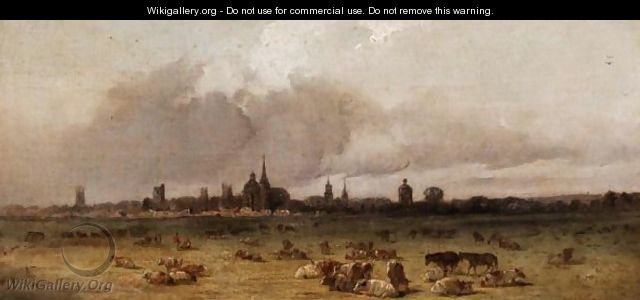 Cattle Grazing Near Oxford - (after) Alfred Vickers