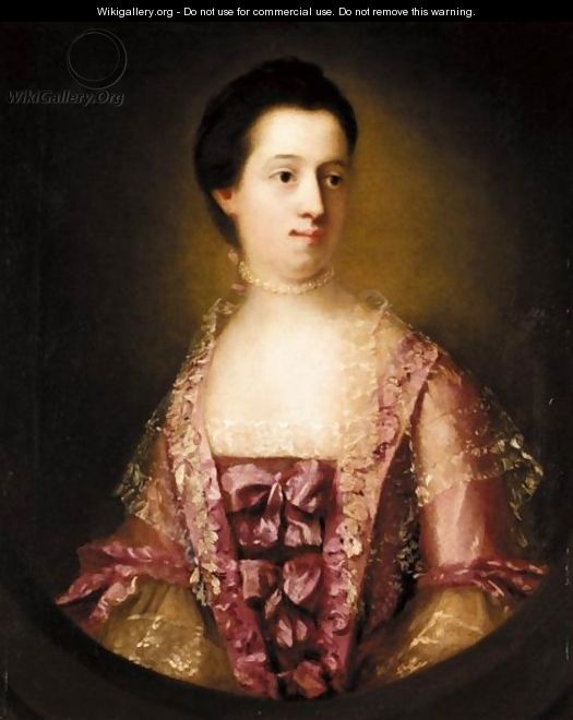 Portrait Of Mrs Mangin - (after) Francis Cotes