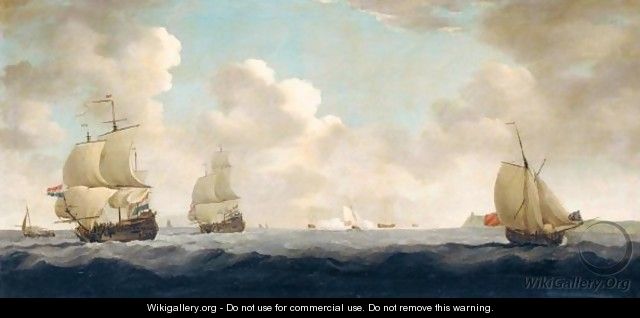 An Action In The Channel Between The English And Dutch Fleets - Peter Monamy