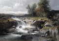 An Angler By A Waterfall - Edward Bergh