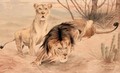 Lions On The Hunt - Wilhelm Kuhnert