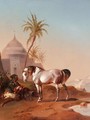 An Arab Horseman At Rest - Joseph Heicke