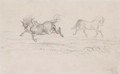 Two Stallions - Adolph von Menzel