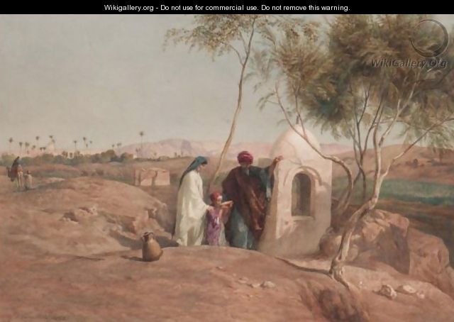 Figures By A Well, Near Cairo - Frederick Goodall