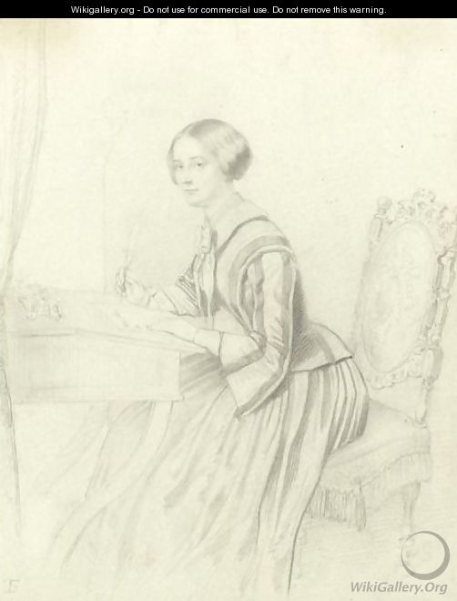 Lady Seated At Writing Table - Thomas Sully