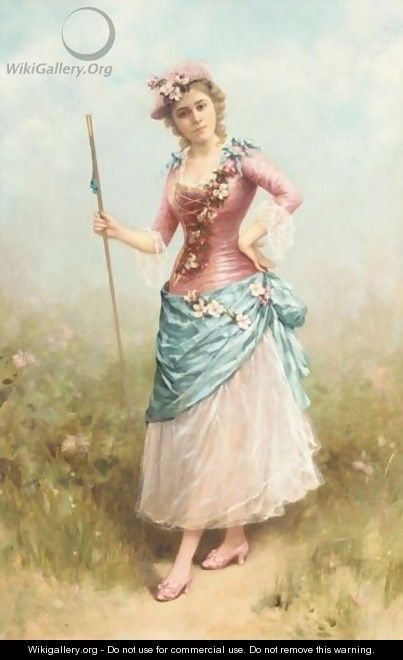 Lady Dressed As A Shepherdess - Emile Eisman Semenovsky