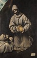 Saint Francis And Brother Leo Meditating On Death - (after) El Greco (Domenikos Theotokopoulos)
