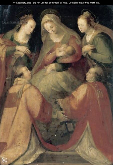 The Madonna And Child With Saints Catherine, Stephen, Lawrence And Ursula - Florentine School