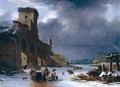 Winter Landscape With The Tiber And The Ponte Molle, Rome - Willem Schellinks