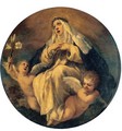 Saint Catherine Of Siena With Two Putti - (after) Cortona, Pietro da (Berrettini)