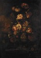 Still Life With Various Flowers In A Stone Urn In A Parkland Setting - (after) Huysum, Jan van