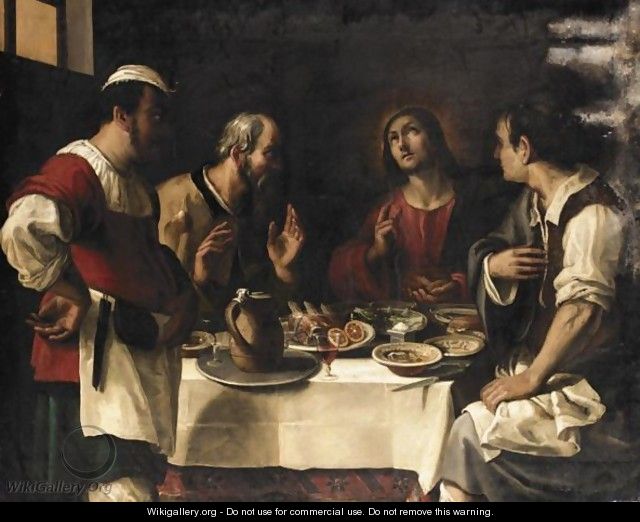 The Supper At Emmaus - Bolognese School