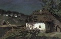 Cottages In Moonlight - Russian School