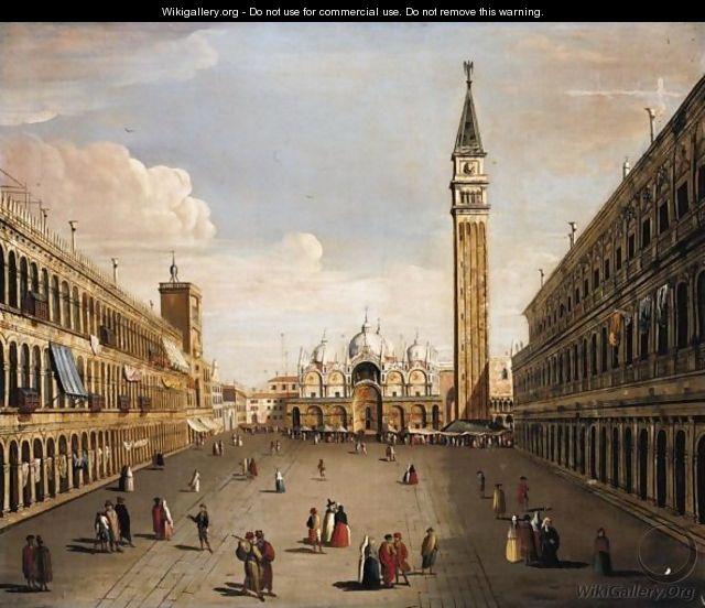 Venice, A View Of Piazza San Marco - Venetian School