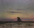 Moonlit Landscape With Stork - Bela Spanyi