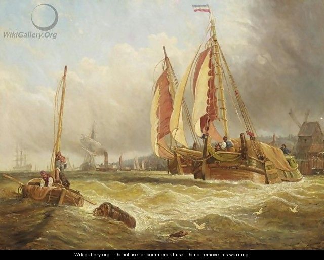Busy Coastal Scene - (after) George Clarkson Stanfield