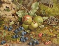 Still Life With Apples And Plums - (after) John William Hill