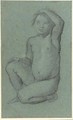 Study Of A Crouching Nude Boy With His Hand On His Head - Dutch School