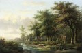 Cows In A River Landscape - Willem De Klerk