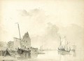 Boats Along The Quay At Low Tide - Cristiaan-Lodewyk-Wille Dreibholtz