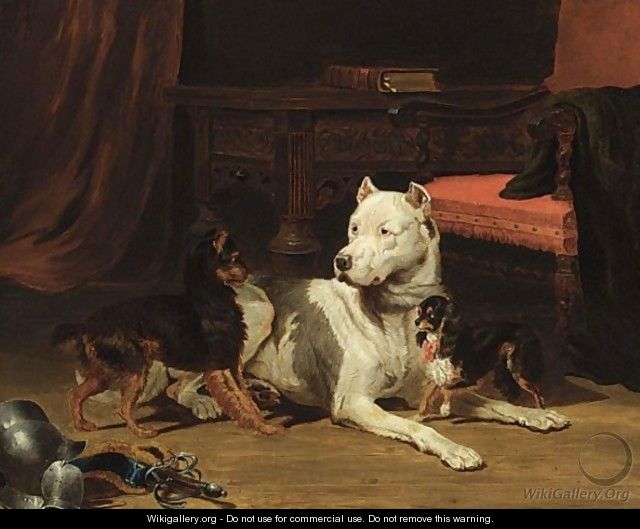 Three Dogs In An Interior - Vincent de Vos