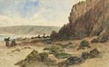 Clamdiggers On A Coast, Beneath Cliffs - Eugène Cicéri