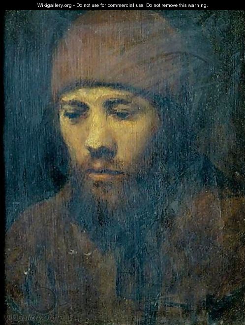 Portrait Of A Bearded Young Man Wearing A Cap - (after) Harmenszoon Van Rijn Rembrandt