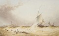 Fishing Boats And A Wreck In Choppy Seas - George Stainton