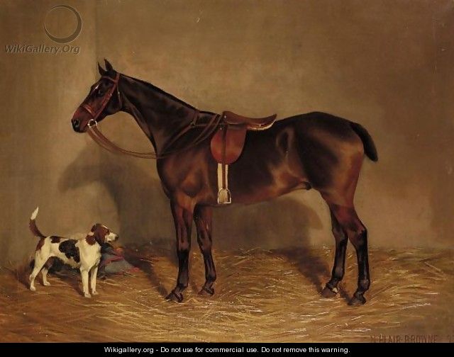 A Saddled Brown Horse - Nassau Blair Browne