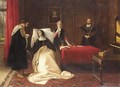 Katherine Of Aragon In Her Bed Chamer At Kimbolton Castle - Charles Robert Leslie