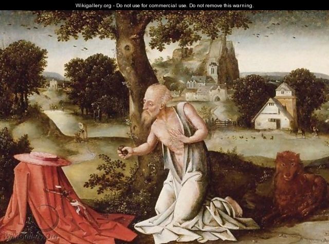 Landscape With The Penitent Saint Jerome - (after) Joachim Patenier (Patinir)