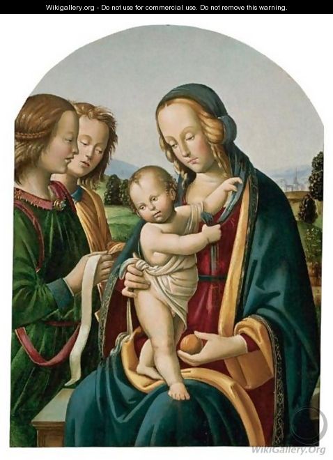 Madonna And Child With Two Angels - Bartolomeo Di Giovanni