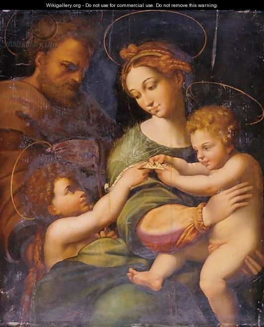 Holy Family With Saint John The Baptist - (after) Raphael (Raffaello Sanzio of Urbino)