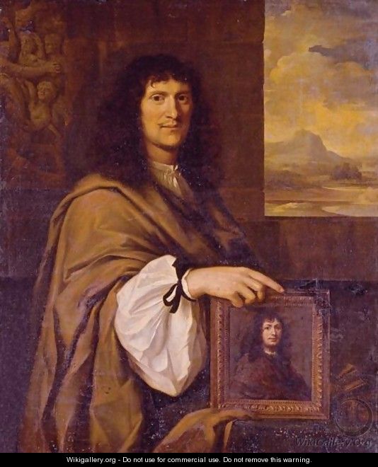 Portrait Of A Man Holding A Portrait - (after) Charles-Alphonse Dufresnoy