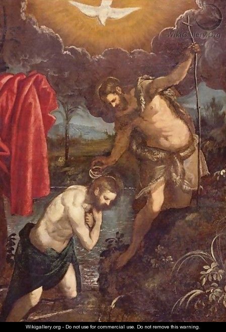 The Baptism Of Christ - (after) Domenico Tintoretto (Robusti)