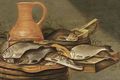 A Still Life With A Pike And Other Fish On A Strainer, With An Earthenware Jug - (after) Johannes Kuveenis